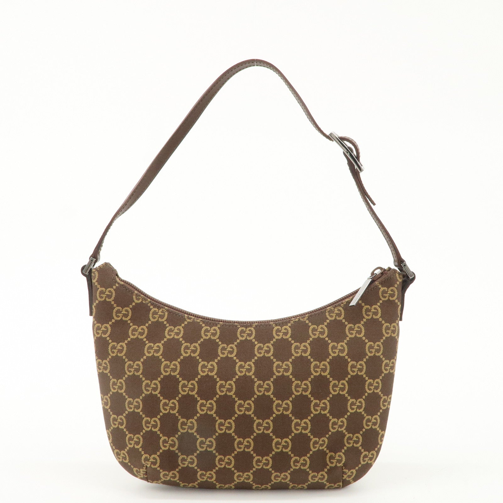 GUCCI GG Canvas Leather Purse Hand Bag Shoulder Bag Brown 005.0813