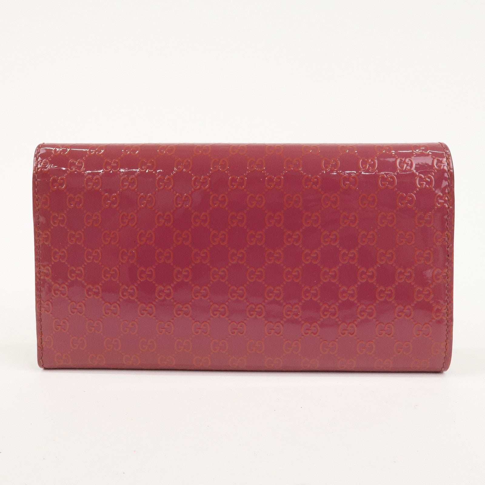 GUCCI Lovely Heart Patent Leather Bi-fold Long Wallet 251861