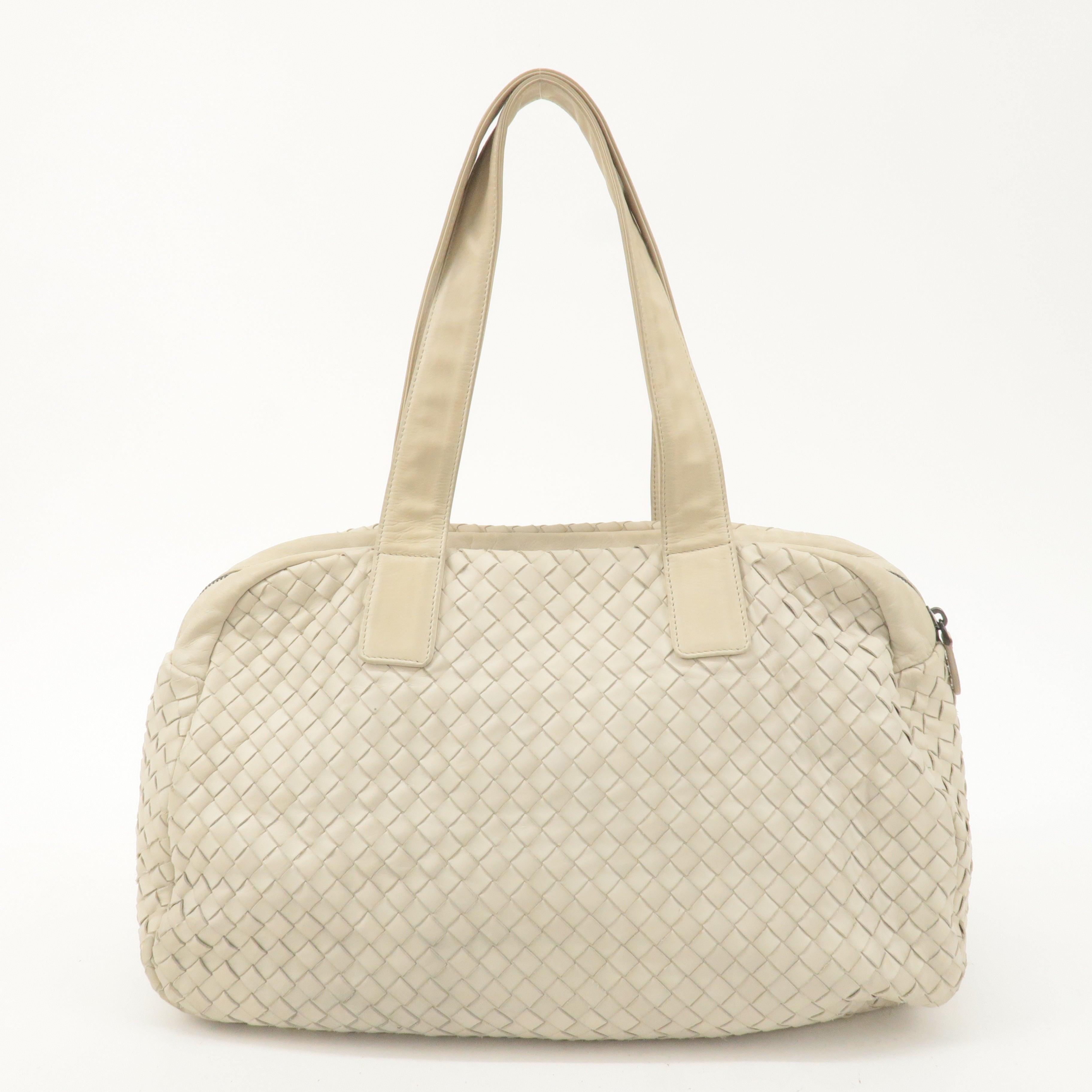 BOTTEGA VENETA Intrecciato Leather Shoulder Bag Ivory