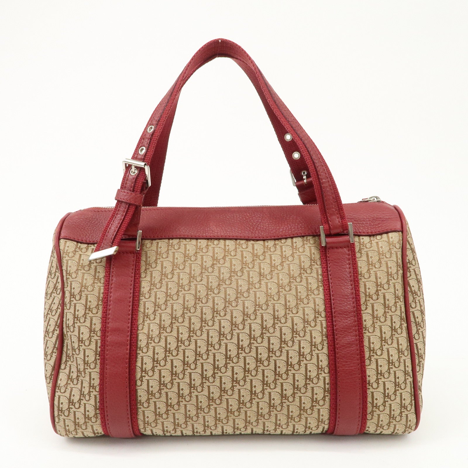 Christian Dior Street Chic Trotter Canvas  Leather Boston Bag Used