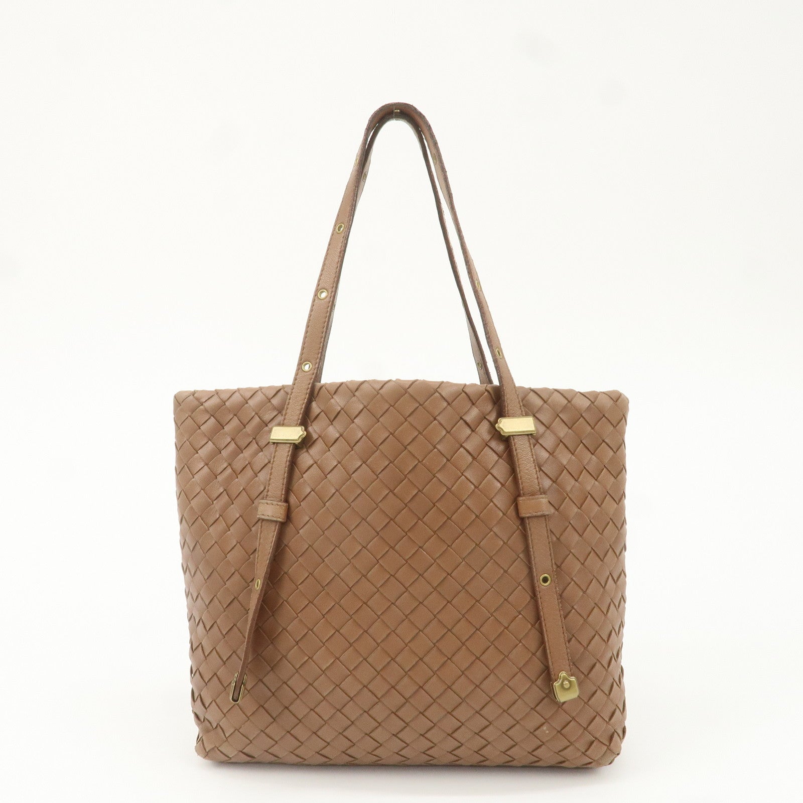 BOTTEGA VENETA Intrecciato Leather Tote Bag Brown 162937