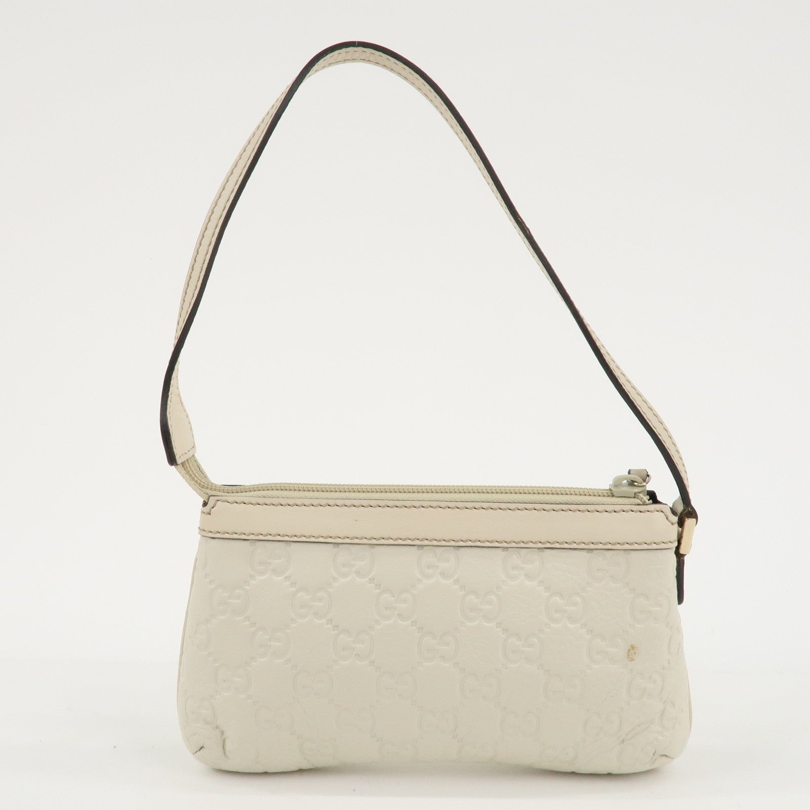 GUCCI Guccissima Leather Pouch Shoulder Bag Ivory 272381