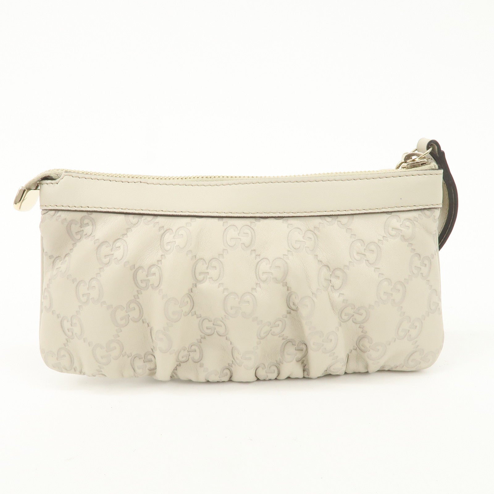 GUCCI Guccissima Guccissima Leather Pouch Ivory 212203