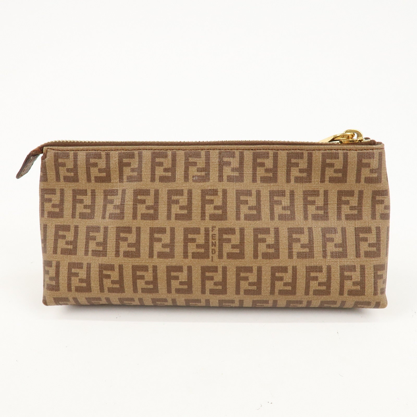 FENDI Zucchino PVC Pouch Brown 7N0074