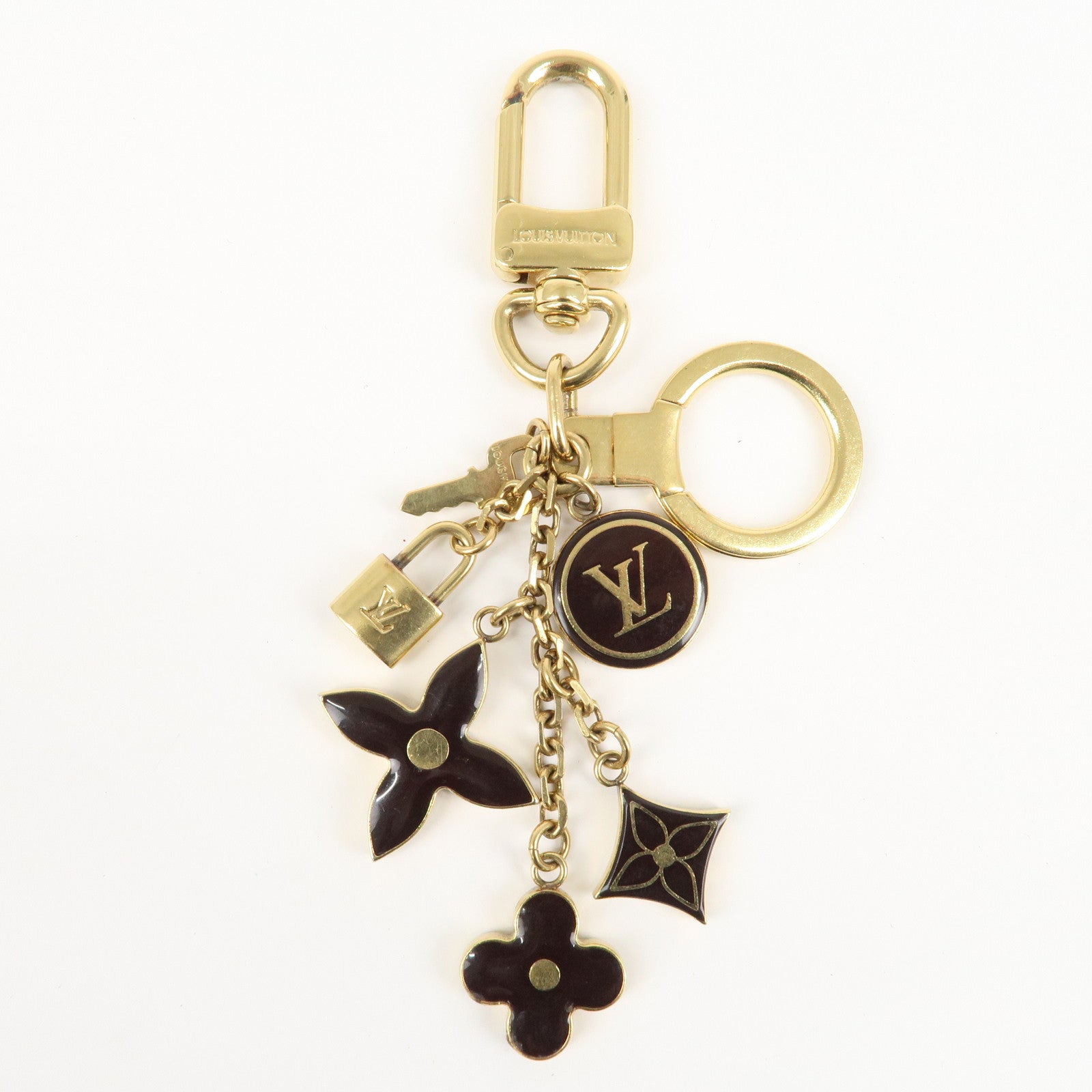 Louis Vuitton Porte Cles Pampille Bag Charm Gold Black M91929 Used