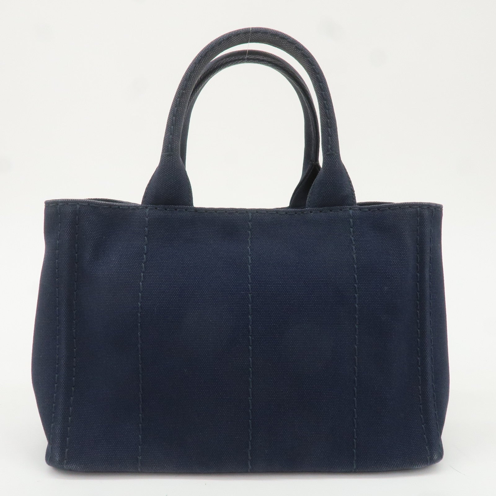 PRADA Canapa Mini Canvas 2Way Bag Tote Bag Navy 1BG439