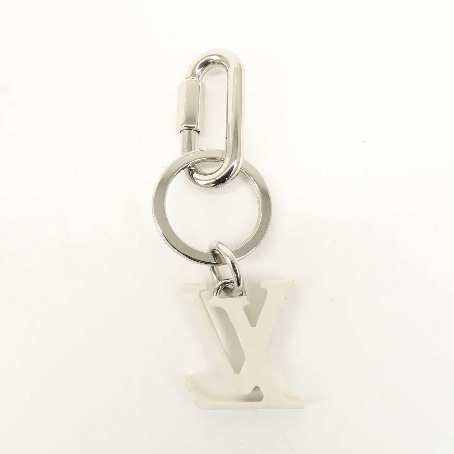 Louis Vuitton Porte Cles LV Sharp Bag Charm Silver White MP2290