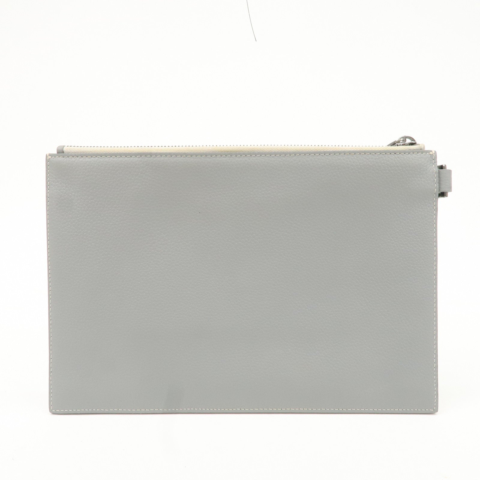 Christian Dior Leather CD 1947 Clutch Pouch Gray