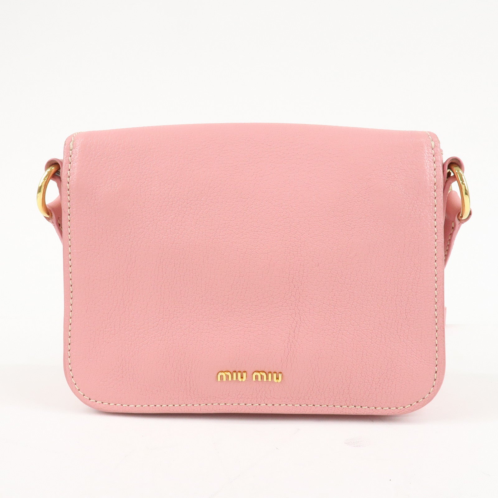 MIU MIU Leather Shoulder Bag Pink RTC460