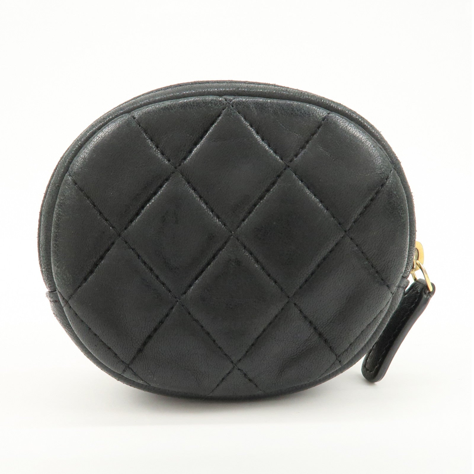 CHANEL Matelasse Lamb Skin COCO Mark Coin Case Black