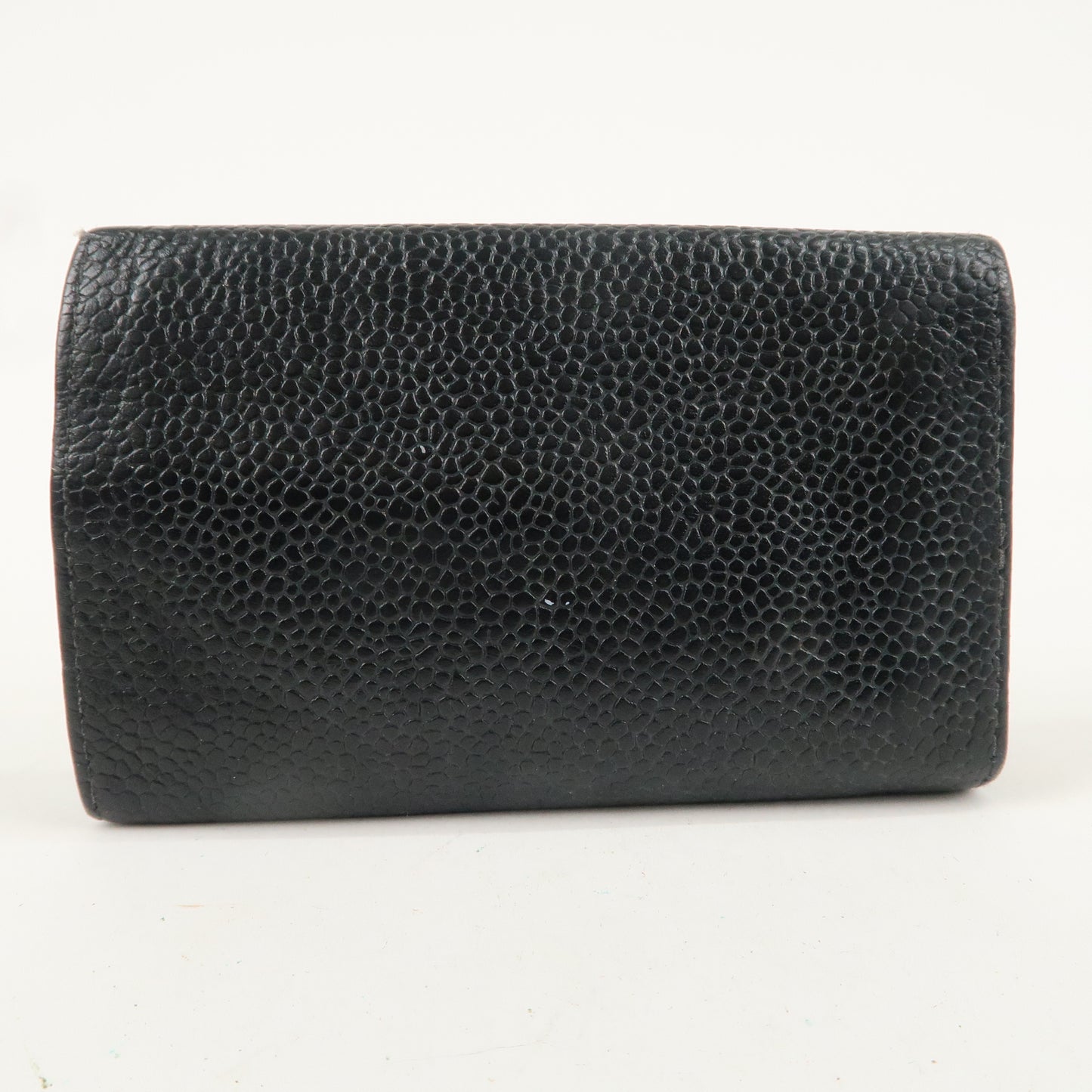 CHANEL Caviar Skin Coco Mark 6 Ring Key Case Black A13502