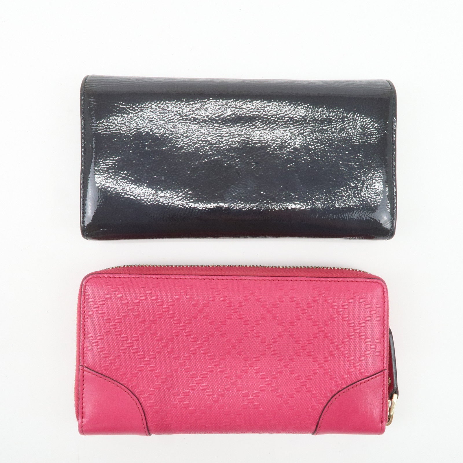 GUCCI Set of 2 Long Wallet Navy Pink 282414 354487