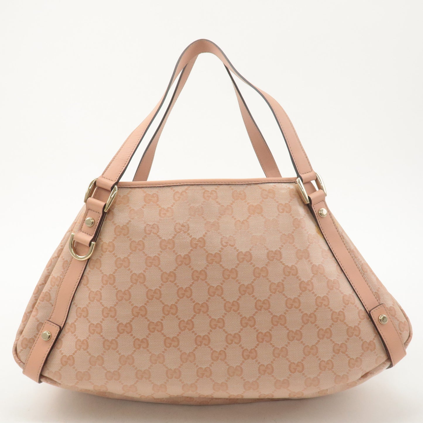 GUCCI Abbey GG Crystal Leather Tote Hand Bag Pink 130736