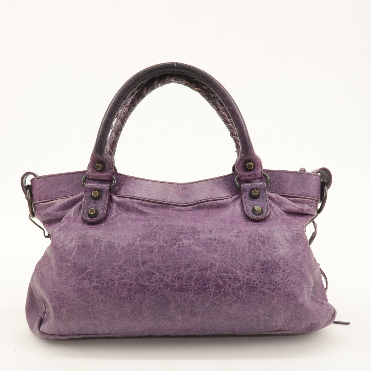 BALENCIAGA The First Leather 2Way Bag Hand Bag Purple 103208