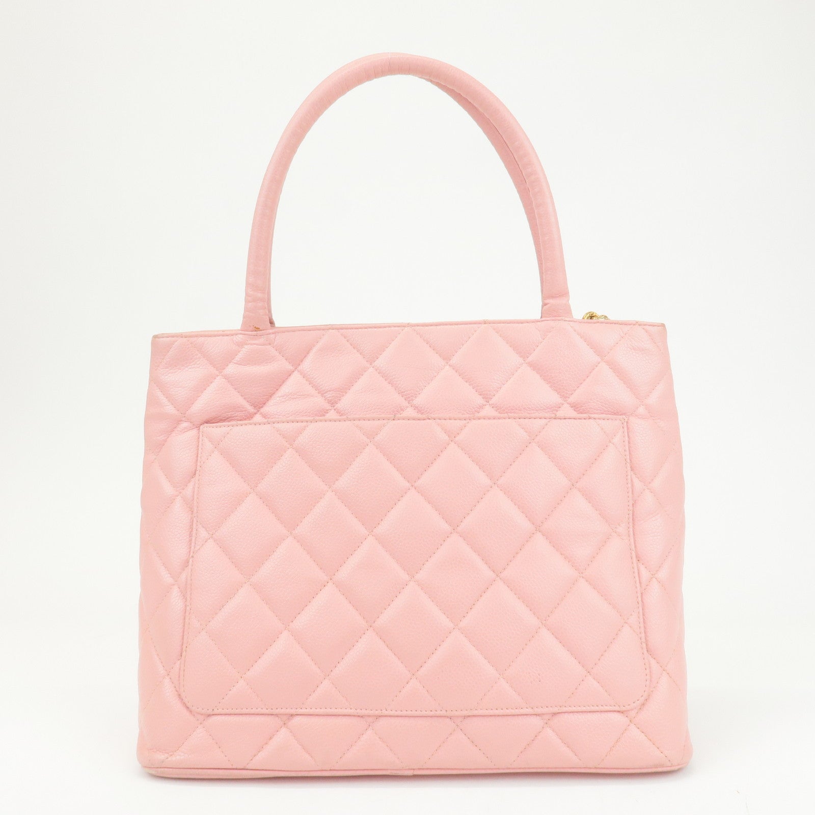 CHANEL Caviar Skin Matelasse Tote Bag Hand Bag Pink A01804