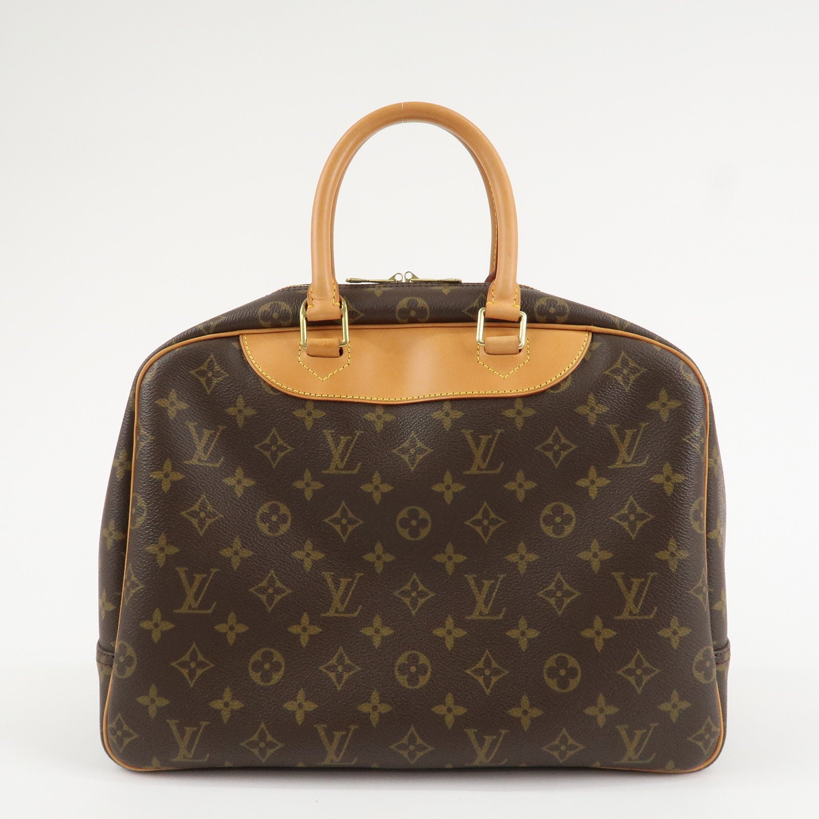 Louis Vuitton Monogram Deauville Hand Bag Brown M47270 Used