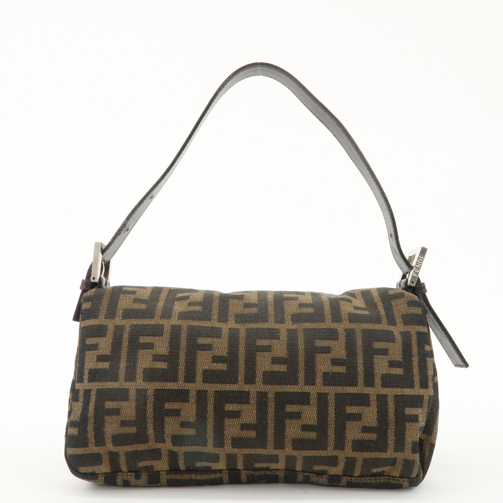 FENDI Mamma Baguette Canvas Shoulder Bag Hand Bag Brown 26424