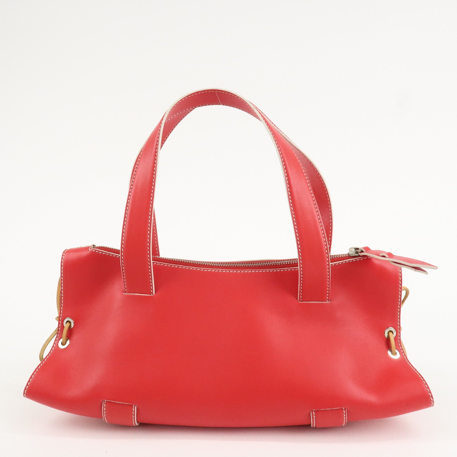 TOD'S Leather Hand Bag Shoulder Bag Red Used