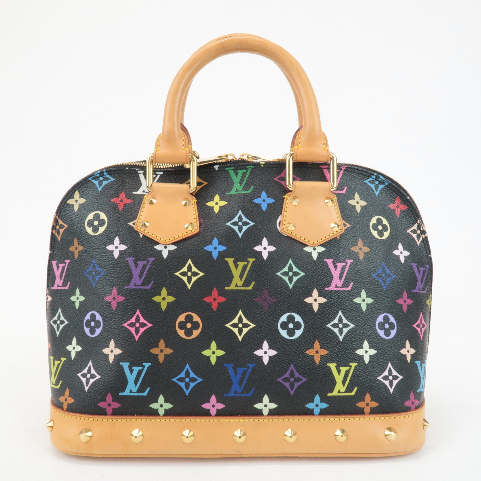 Louis Vuitton Monogram Multicolor Alma Hand Bag Noir M92646 Used