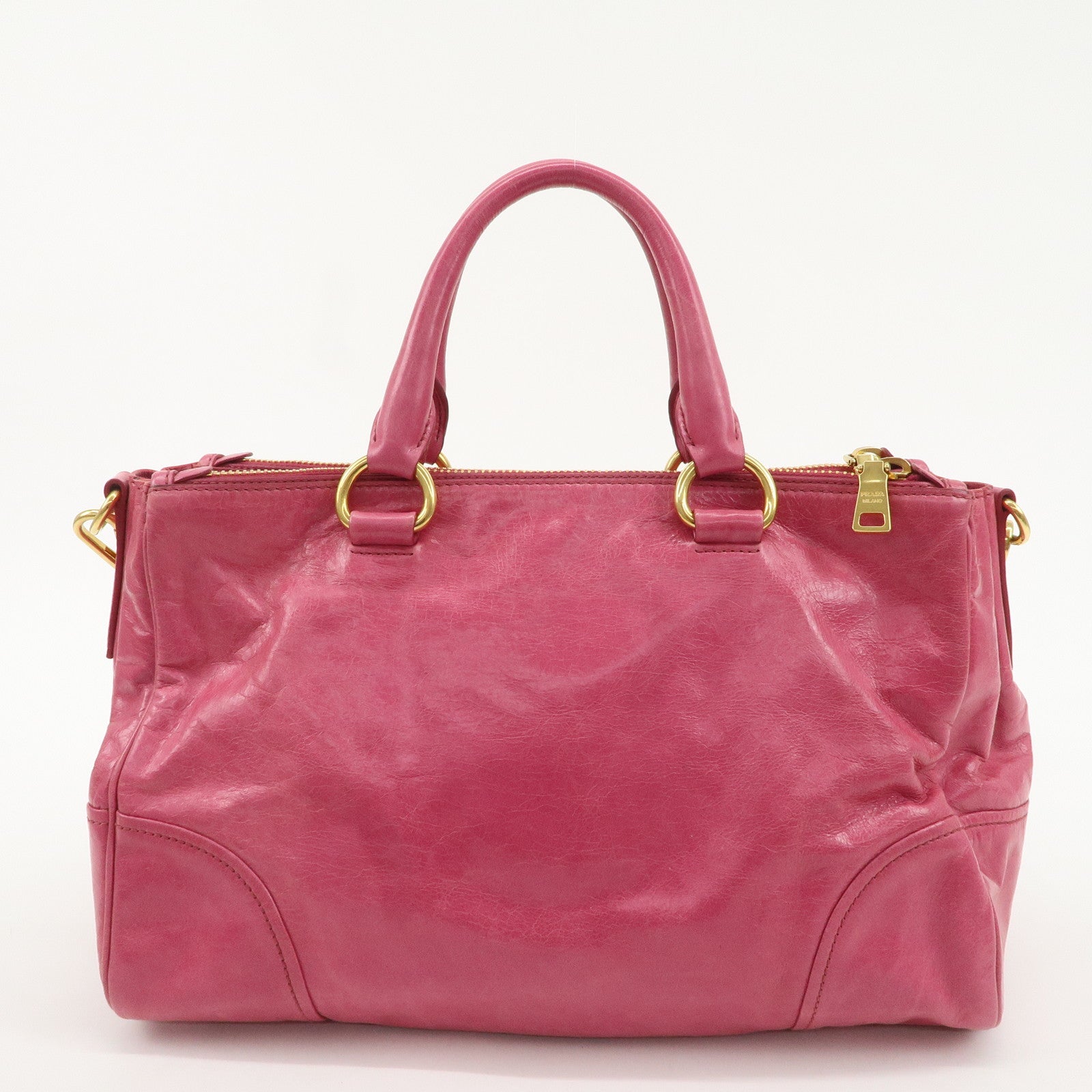 PRADA Leather 2Way Hand Bag Shoulder Bag Pink BN2324