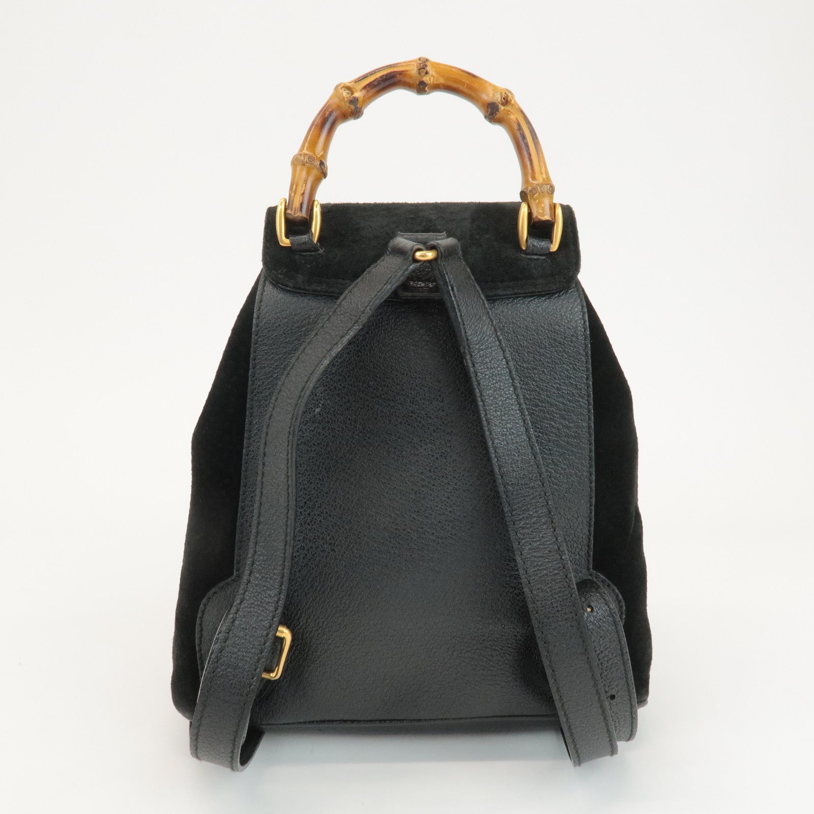 GUCCI Bamboo Suede Leather Mini Back Pack Black 003.1956.0030