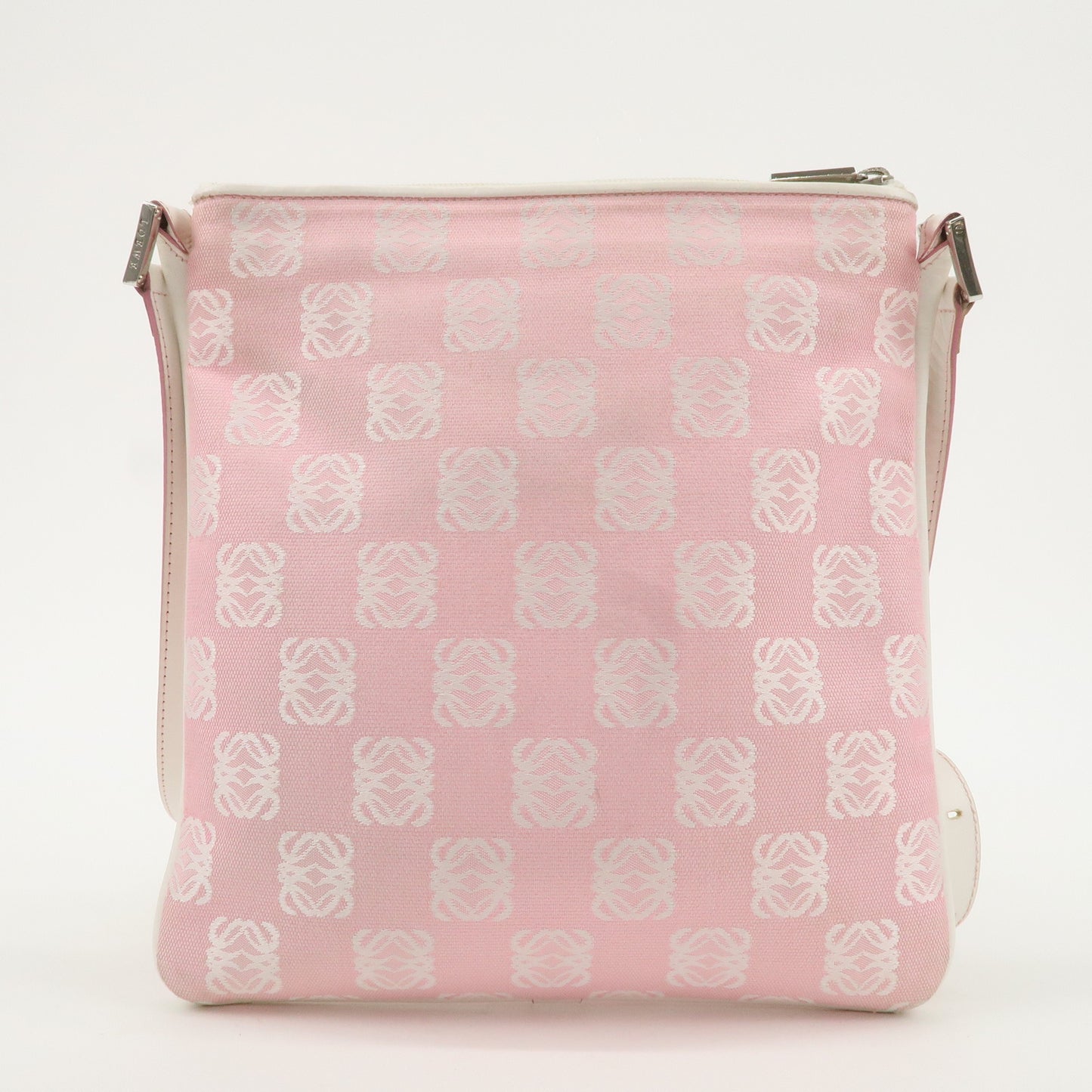 LOEWE Anagram Canvas Leather Shoulder bag Pink