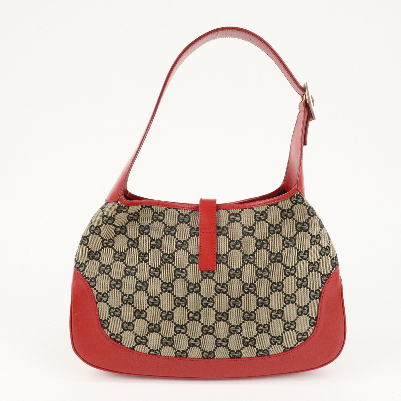 GUCCI Jackie GG Canvas Leather Shoulder Bag Hand Bag 001.3306