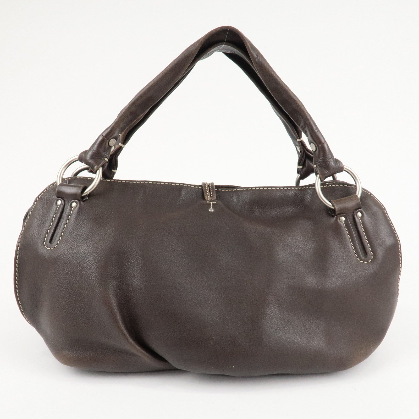 CELINE Leather Bitter Sweet Shoulder Bag Hand Bag Brown