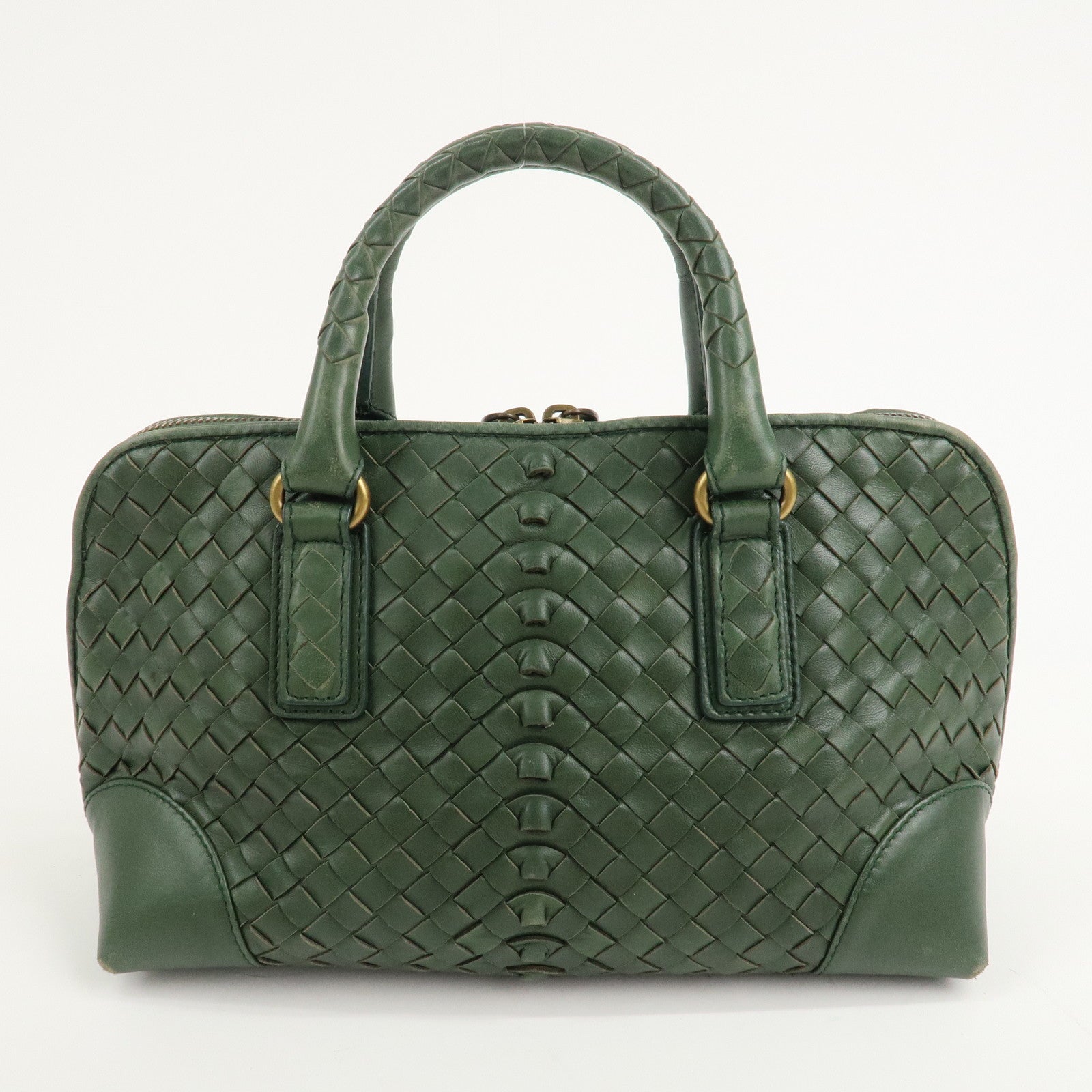 BOTTEGA VENETA Intrecciato Leather Hand Bag Green 192938