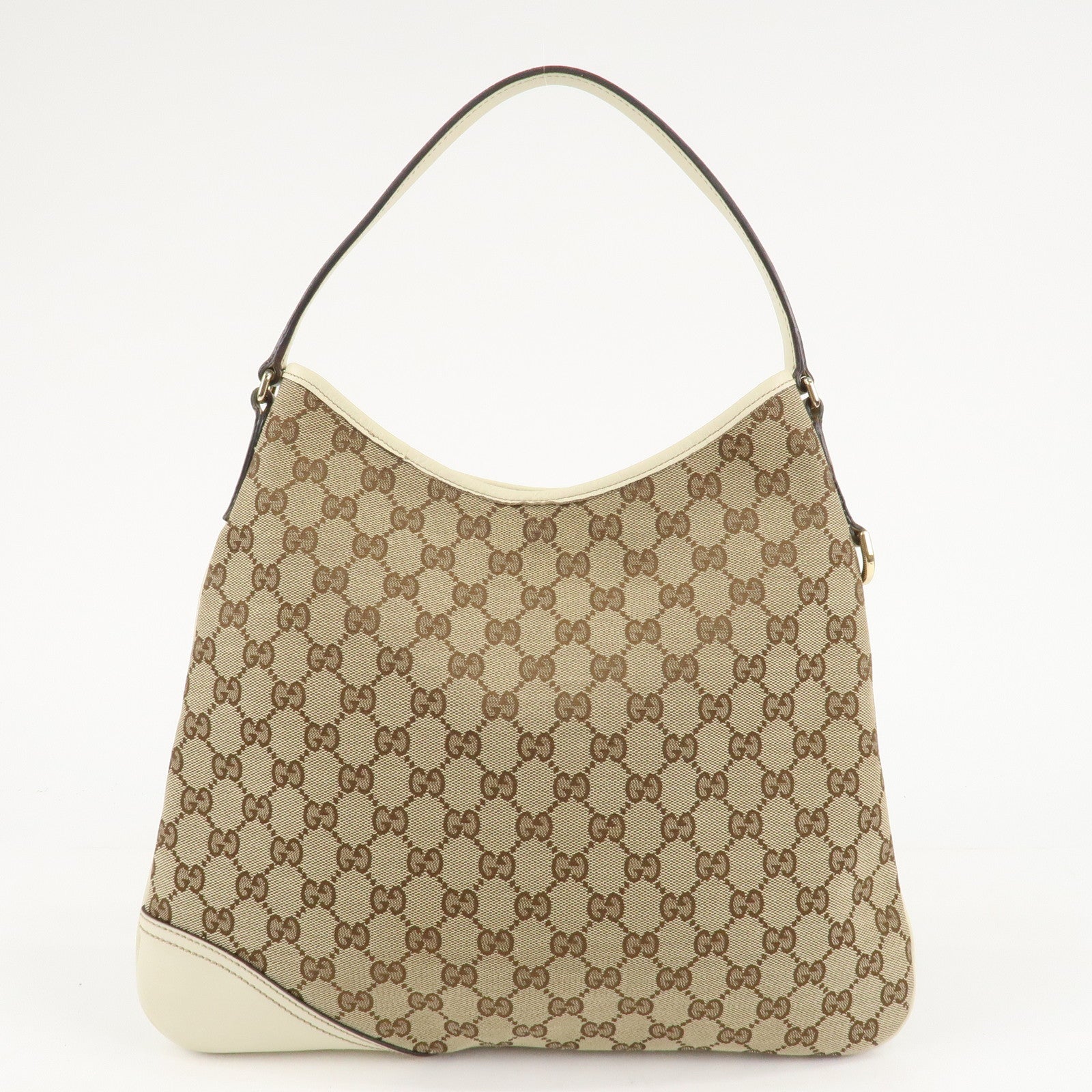 GUCCI New Britt GG Canvas Leather Shoulder Bag Beige Ivory 169947