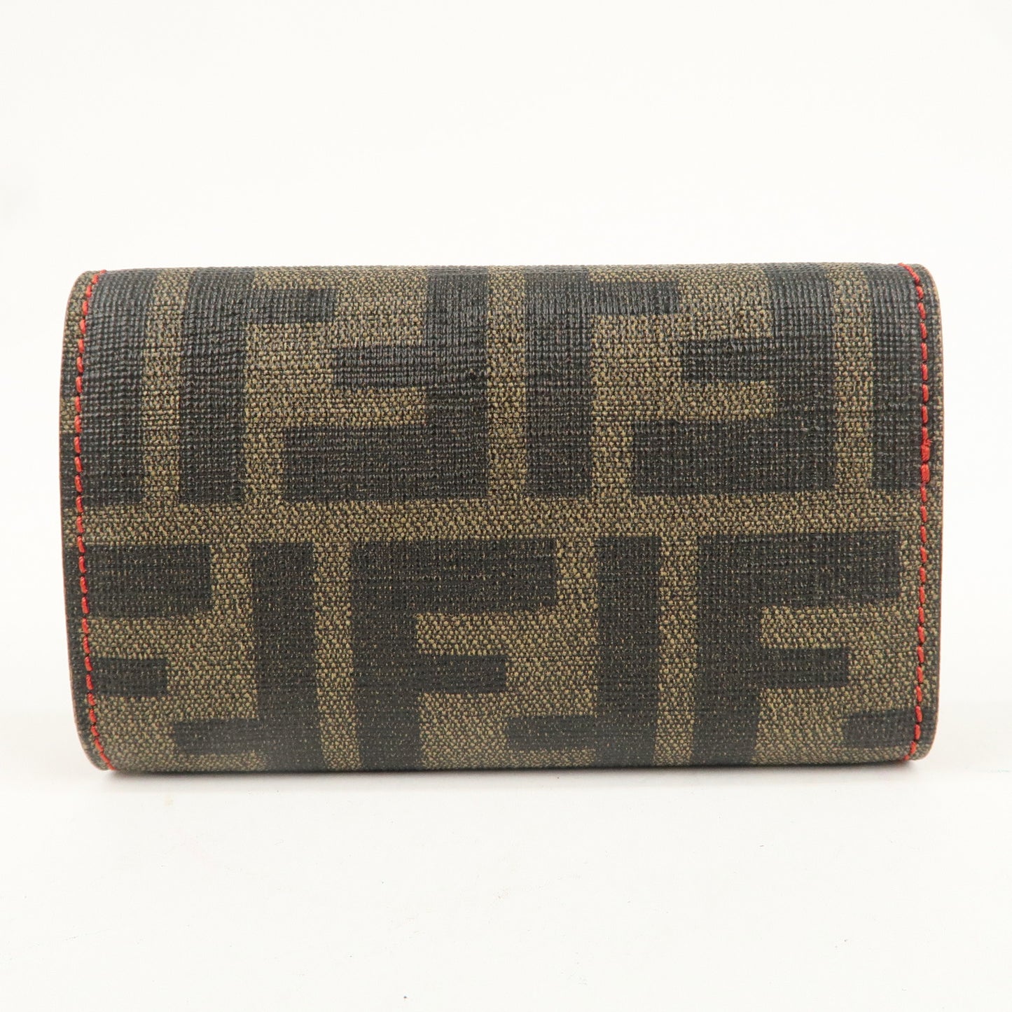 FENDI Zucca Print PVC 6 Rings Key Case Brown Black 8AP079