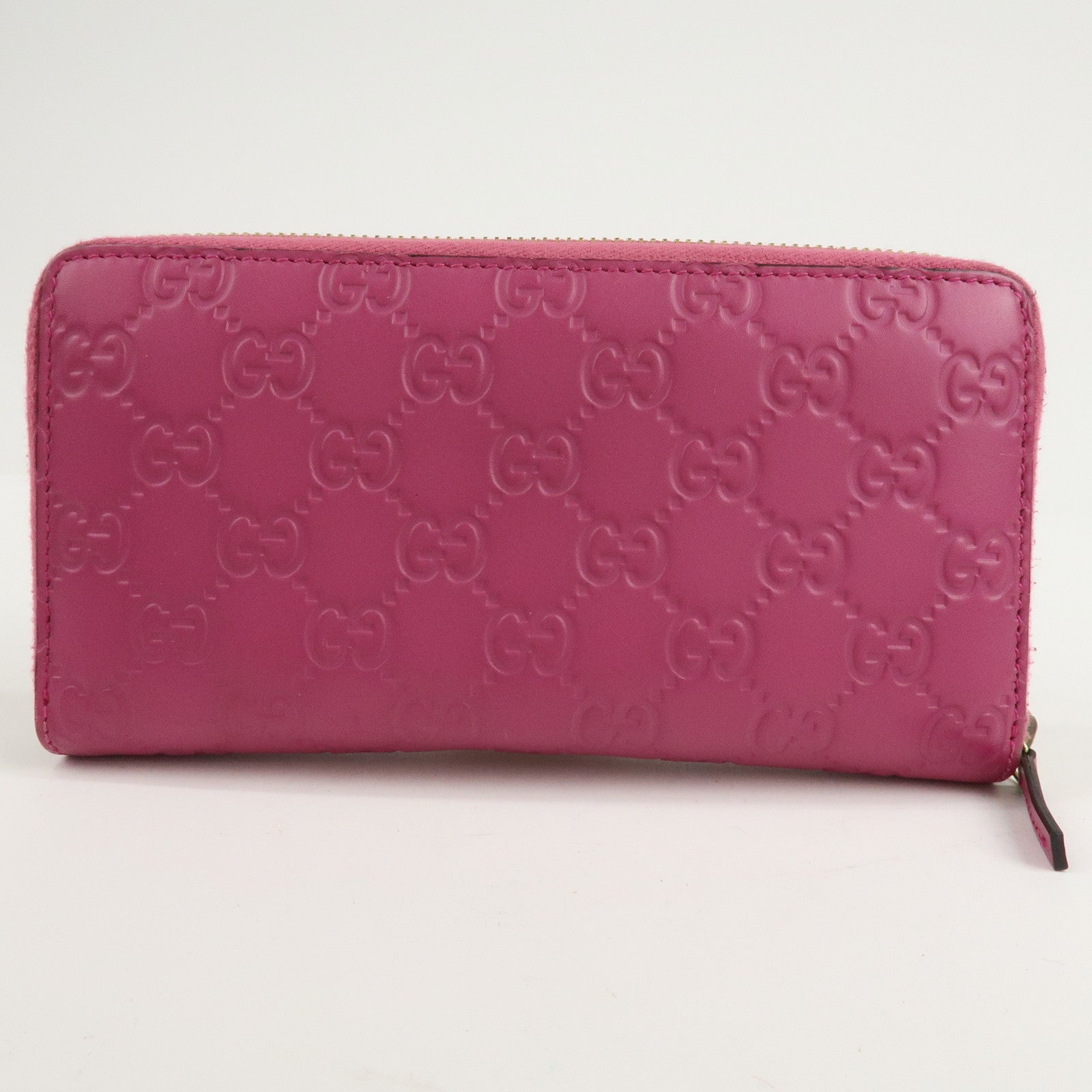 GUCCI Guccissima Interlocking G Round Zipper Wallet Ribbon 388680