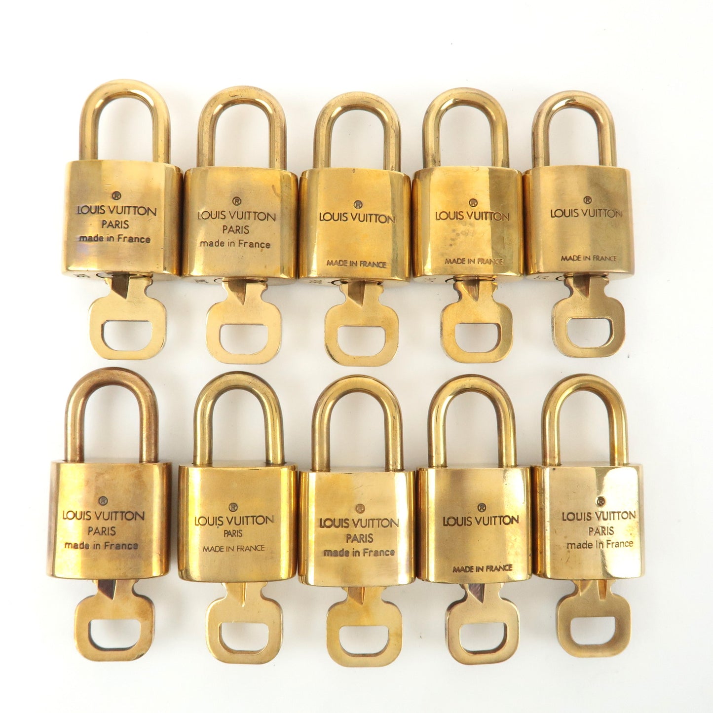 Louis Vuitton Set of 10 Lock & Key Cadena Key Lock Gold