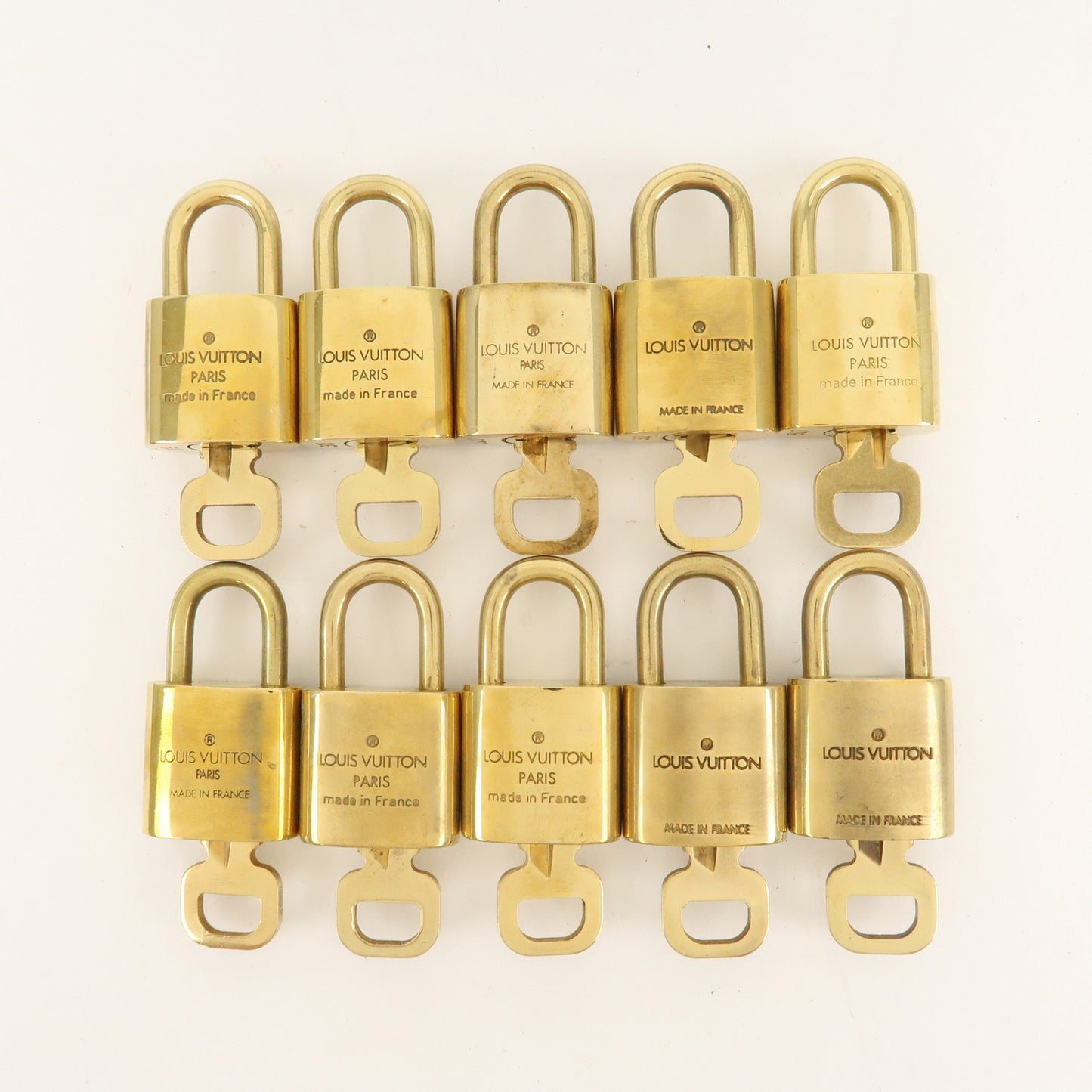 Louis Vuitton Set of 10 Lock & Key Cadena Key Lock Gold