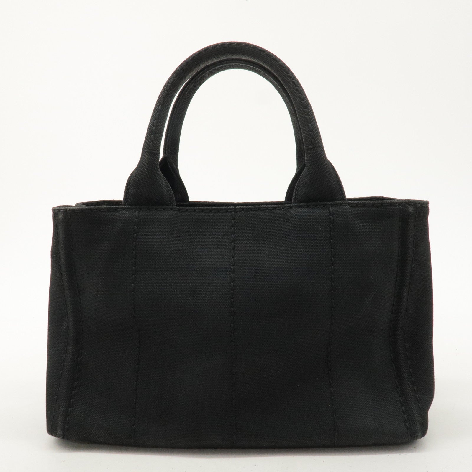 PRADA Canapa Mini Canvas 2Way Bag Hand Bag Black B2439G