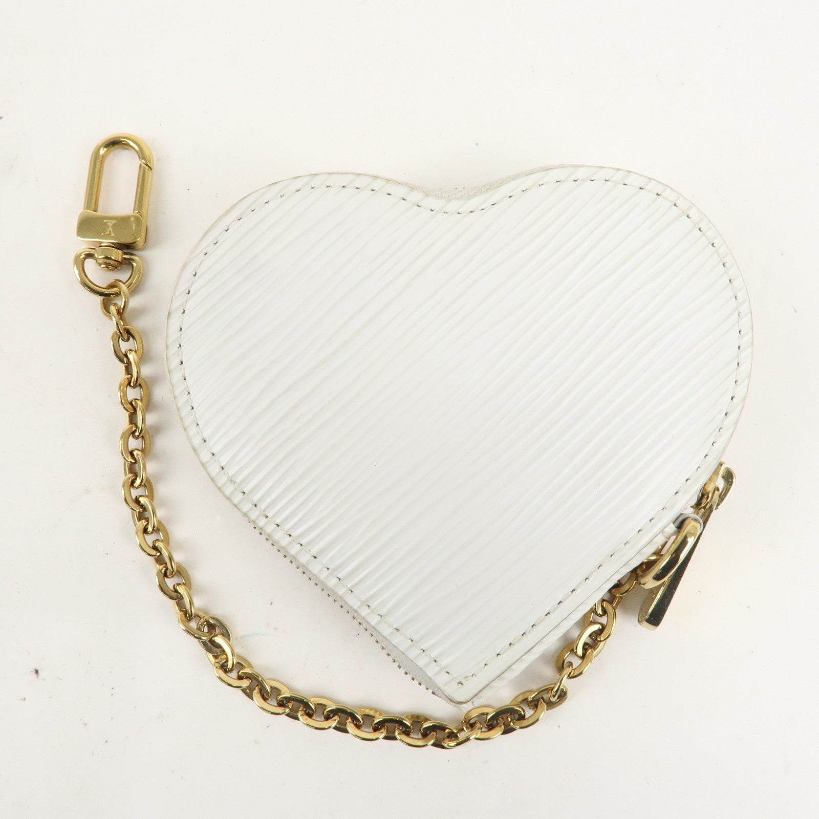 Louis Vuitton Epi Porte Monnaie Love Lock Coin Case Blanc M63996