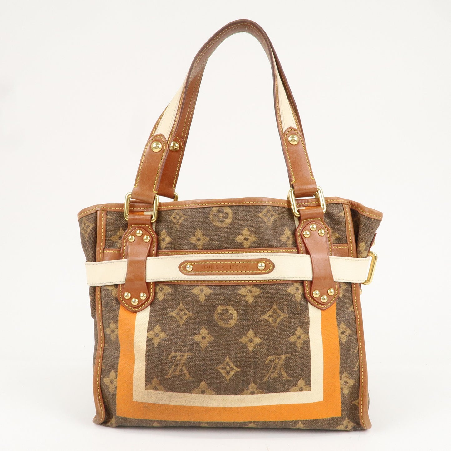 Louis Vuitton Monogram Tisse Sac Rayures PM Tote Hand Bag M56386