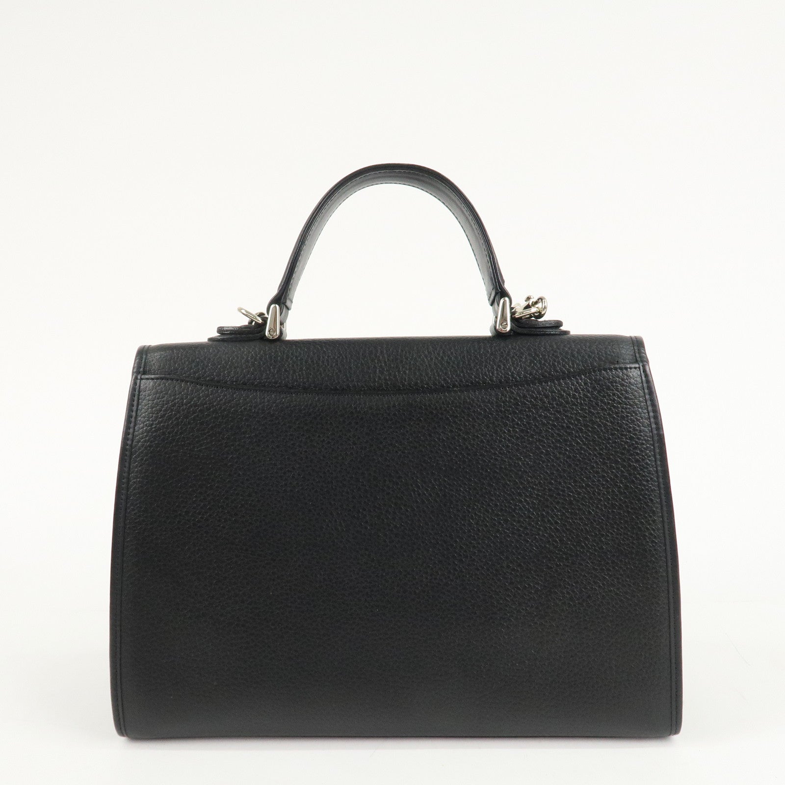 BURBERRY Burberrys Leather 2Way Bag Hand Bag Shoulder Bag Black Used