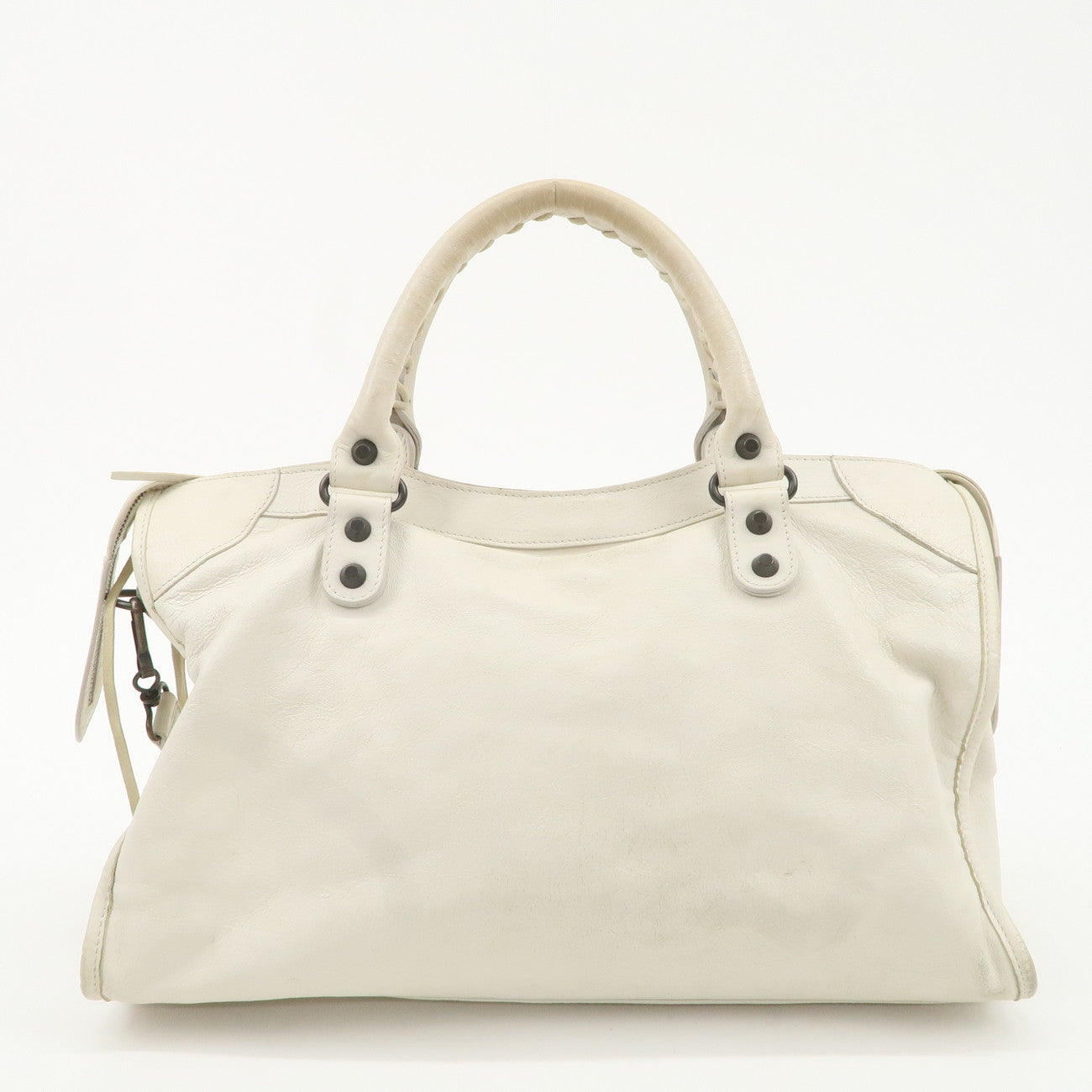 BALENCIAGA The City Leather 2Way Shoulder Bag Ivory 115748