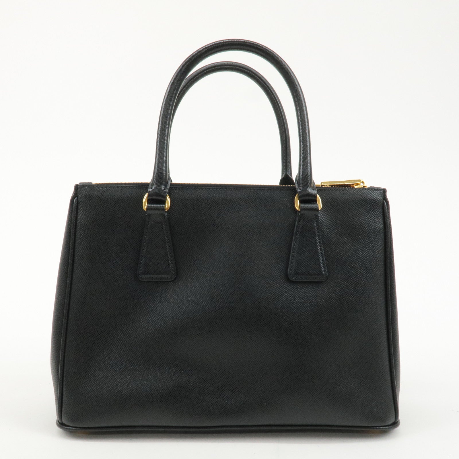 PRADA Saffiano Leather Galleria Medium 2WAY Bag Black