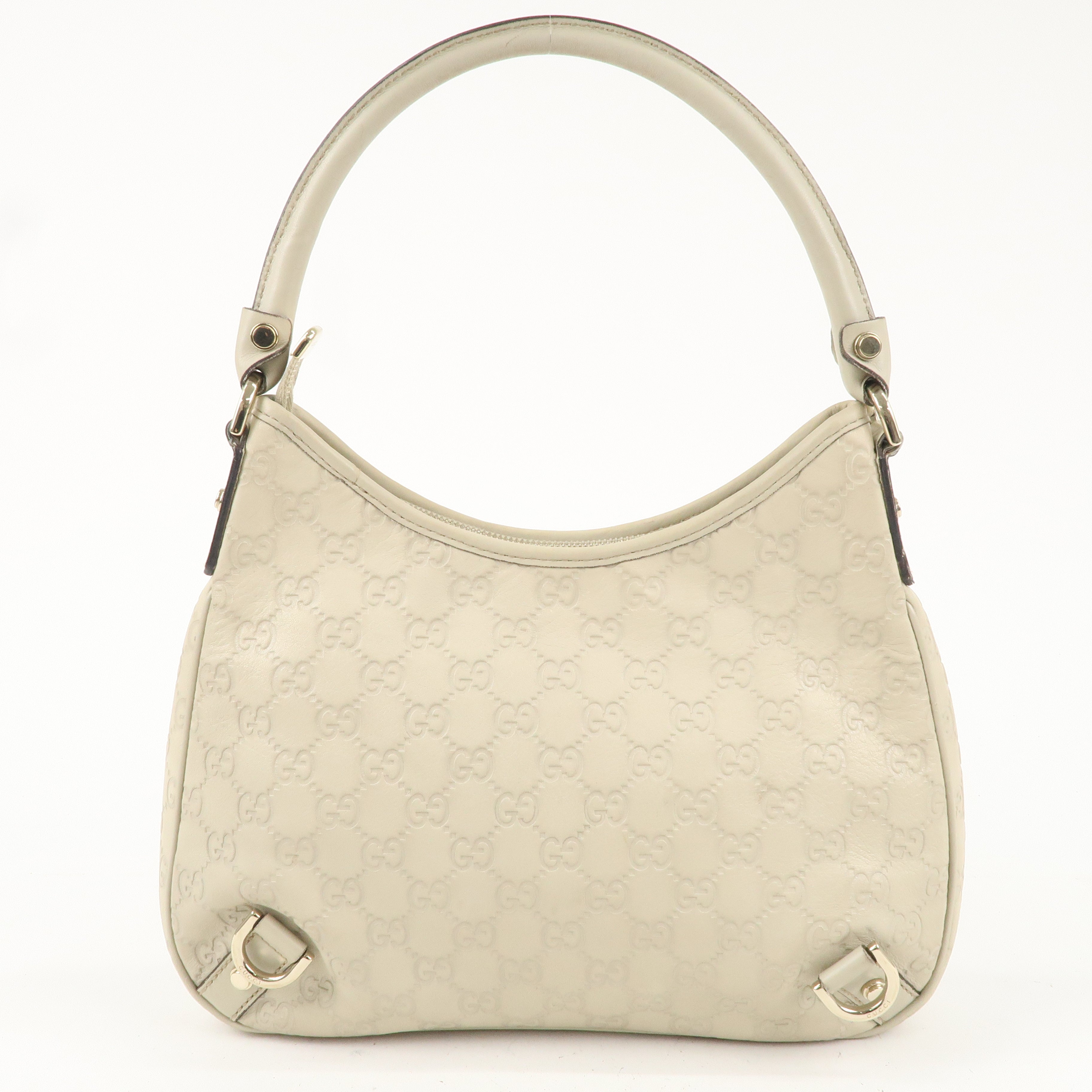 GUCCI Abbey Guccissima Leather Shoulder Bag Ivory 130738