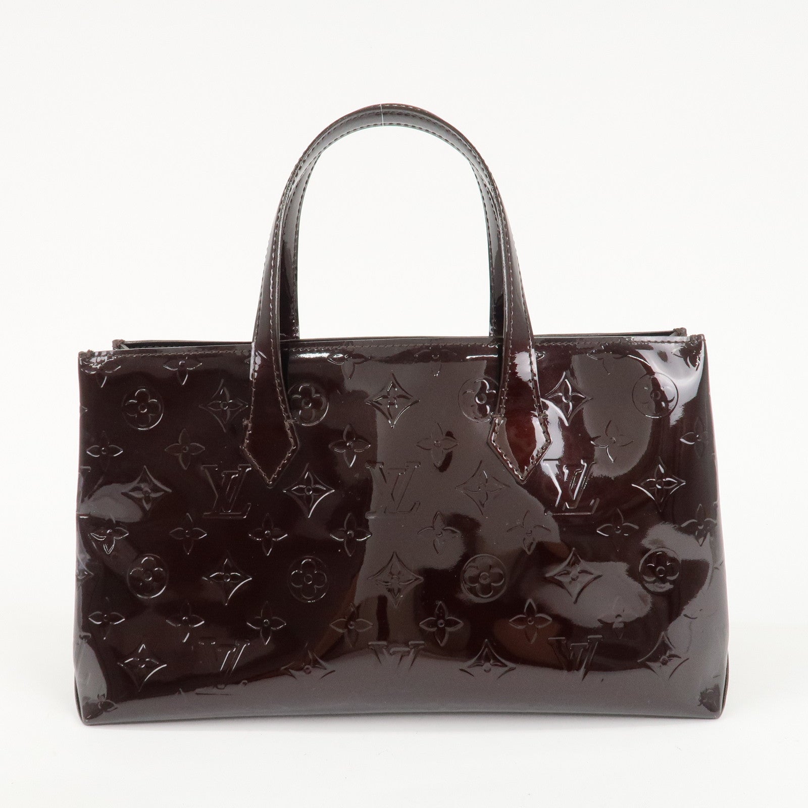 Louis Vuitton Monogram Vernis Wilshire PM Hand Bag Amarante M93641