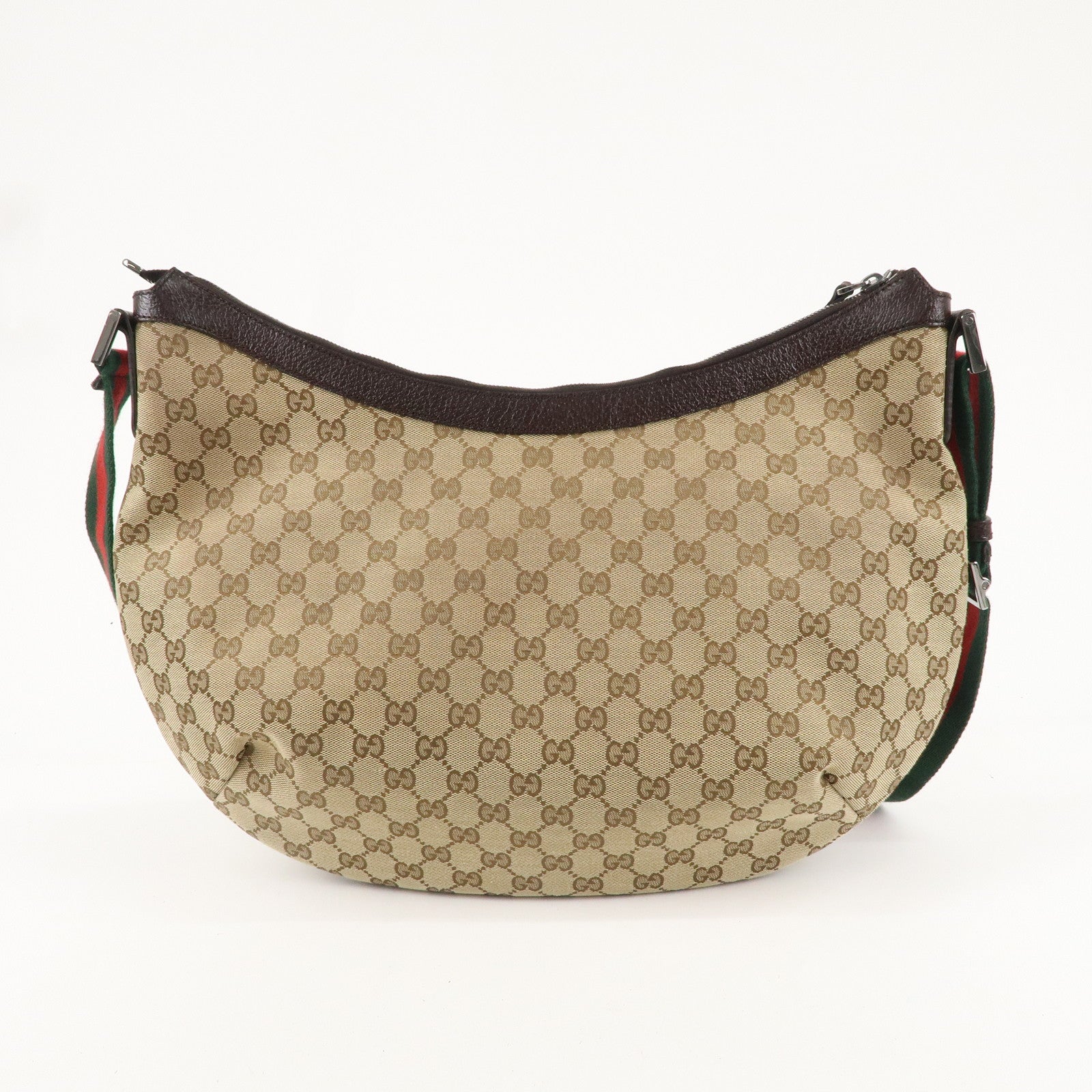 GUCCI Sherry GG Canvas Leather Shoulder Bag Beige Brown 189752