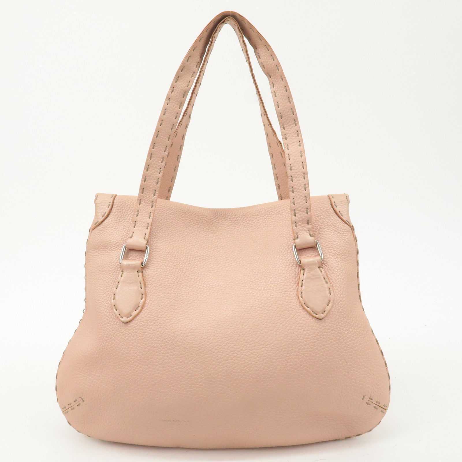 FENDI Selleria Leather Shoulder Bag Pink