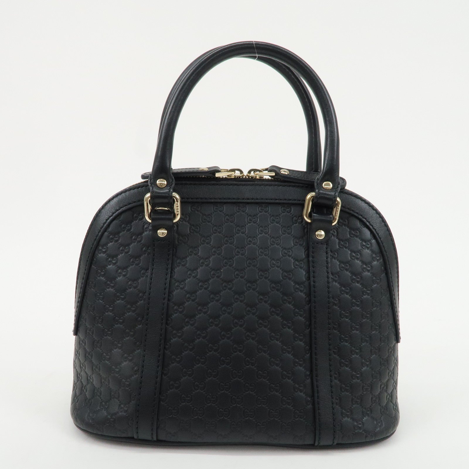 GUCCI Micro Guccissima Leather 2Way Shoulder Hand Bag Black 449654