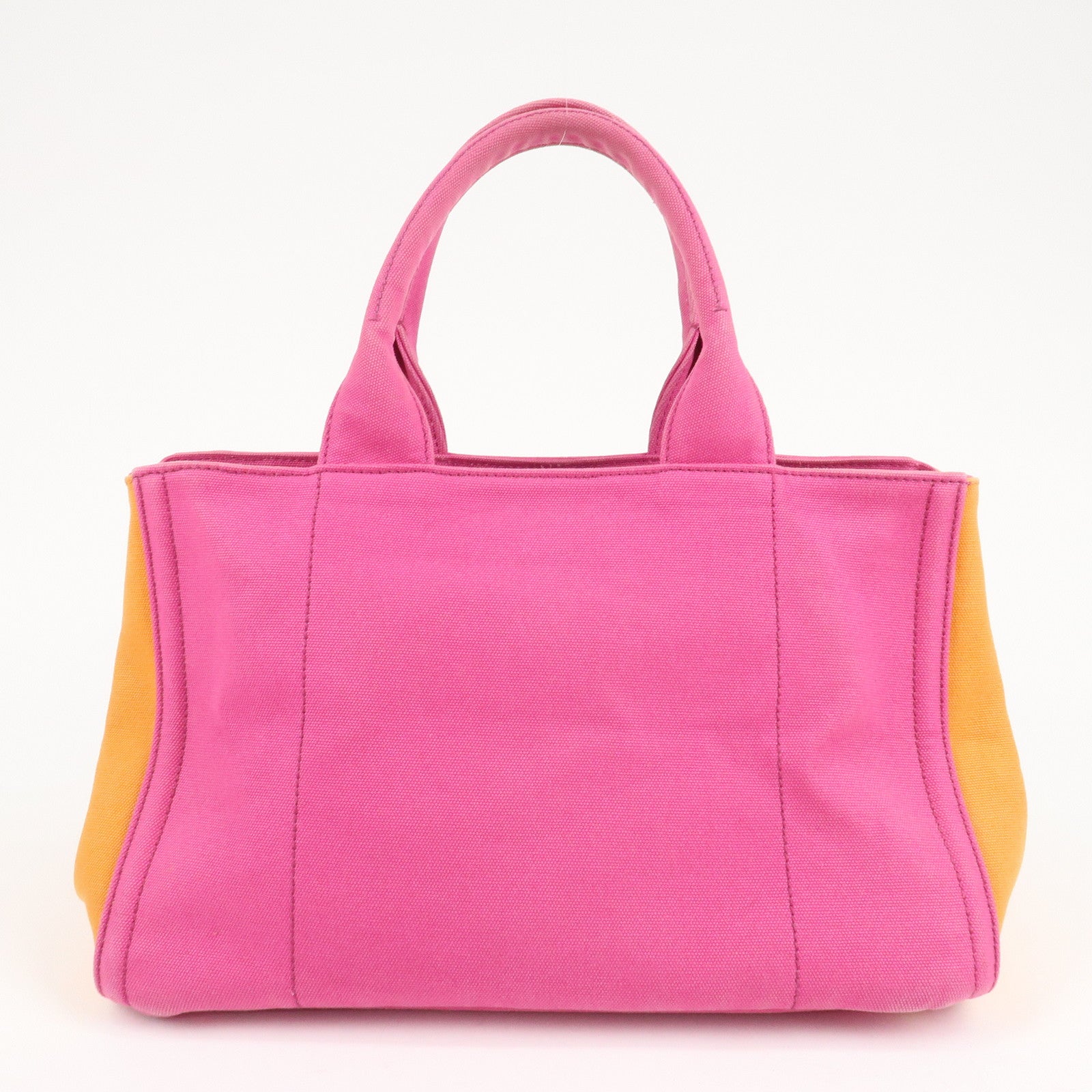 PRADA Canapa Canvas Tote Bag Limited Edition Pink Orange B1877I