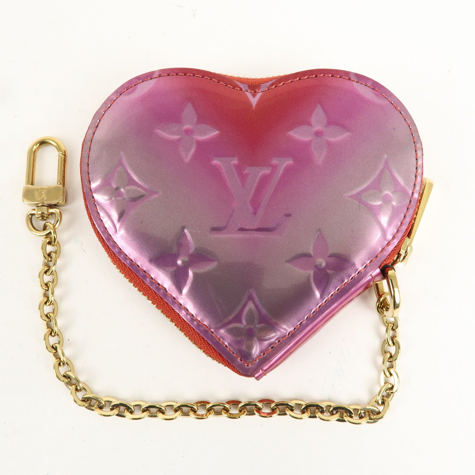 Louis Vuitton Monogram Vernis Porte Coeur Coin Case PInk M69028