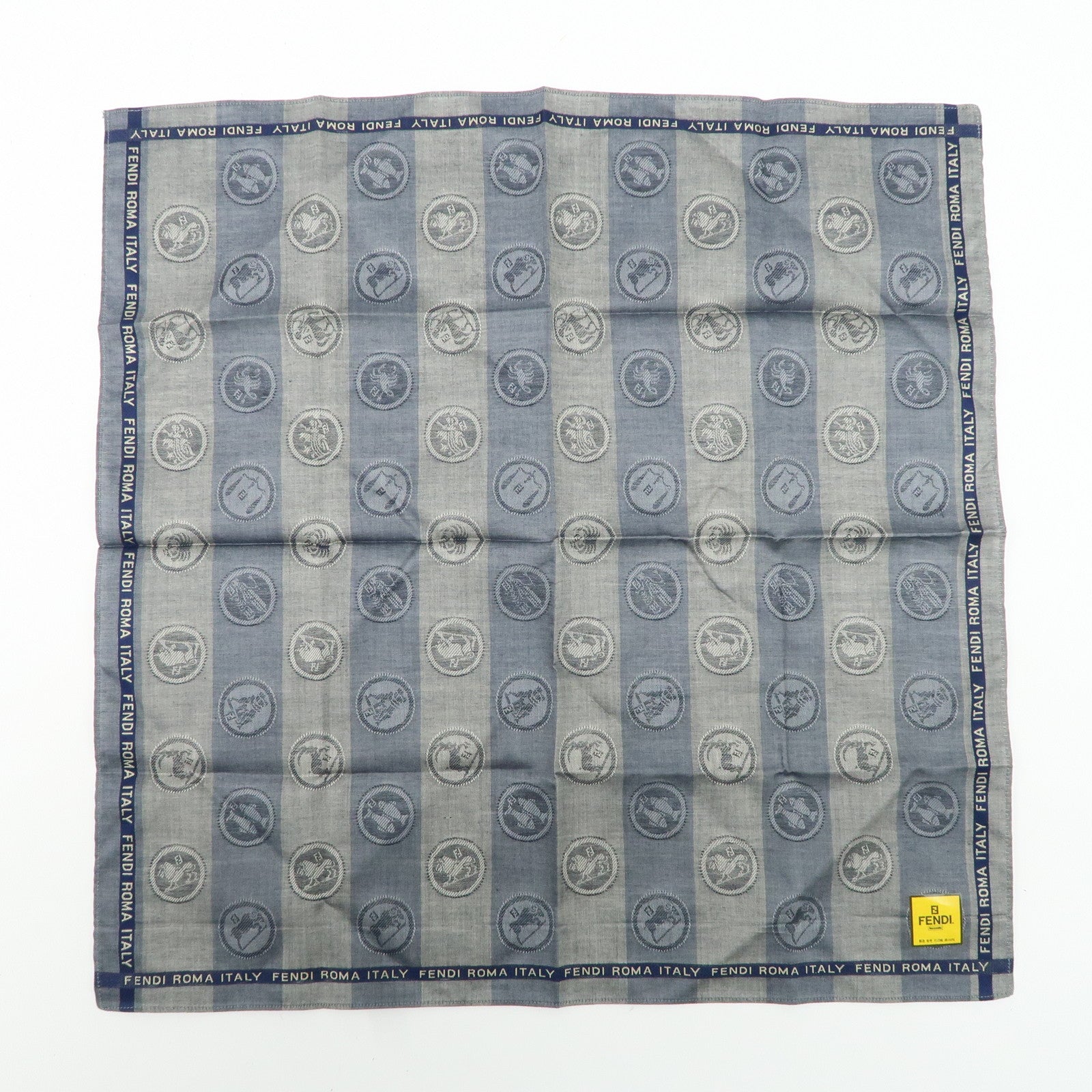 FENDI Set of 5 Cotton 100% Handkerchief Navy White