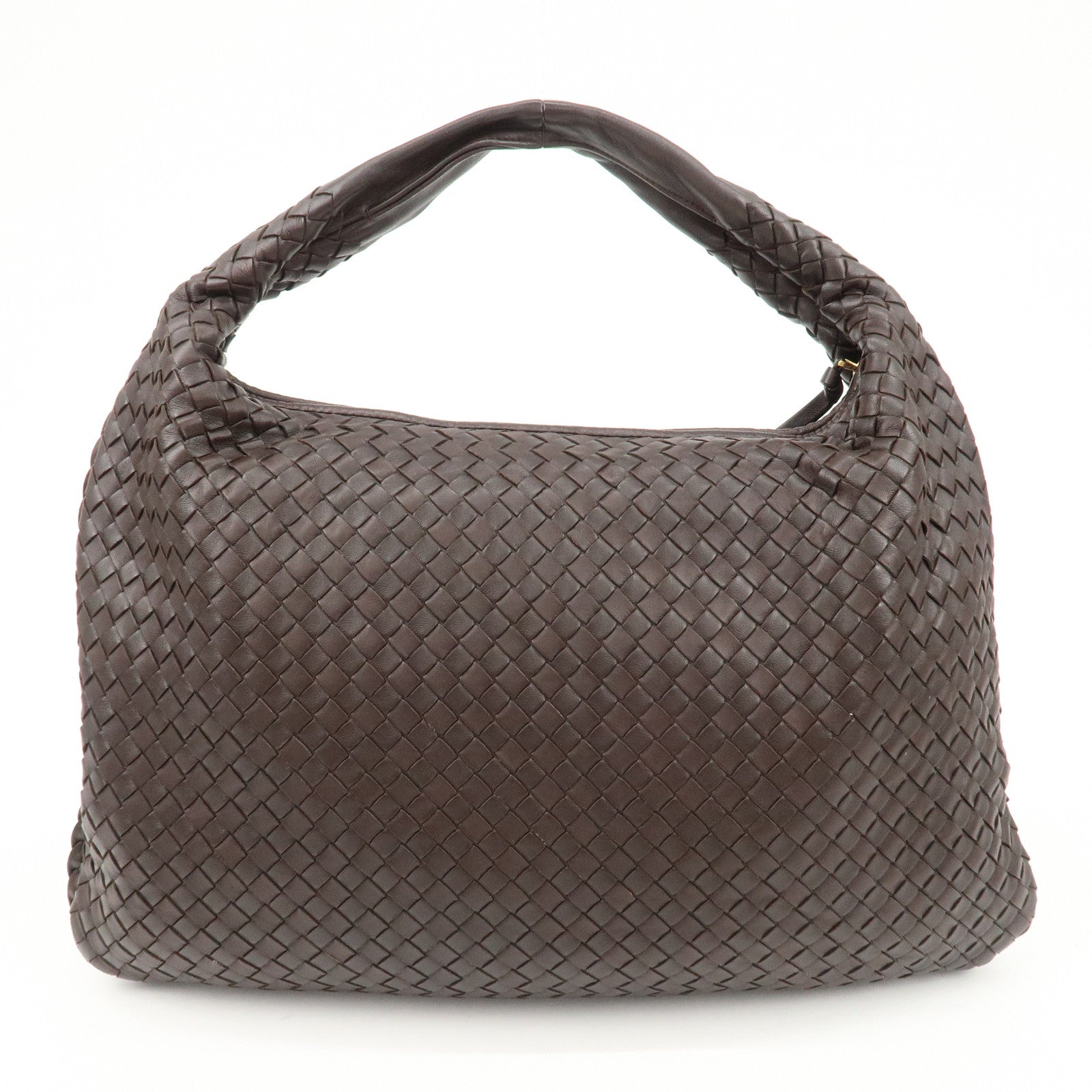 BOTTEGA VENETA Hobo Intrecciato Leather Shoulder Bag Brown 115654