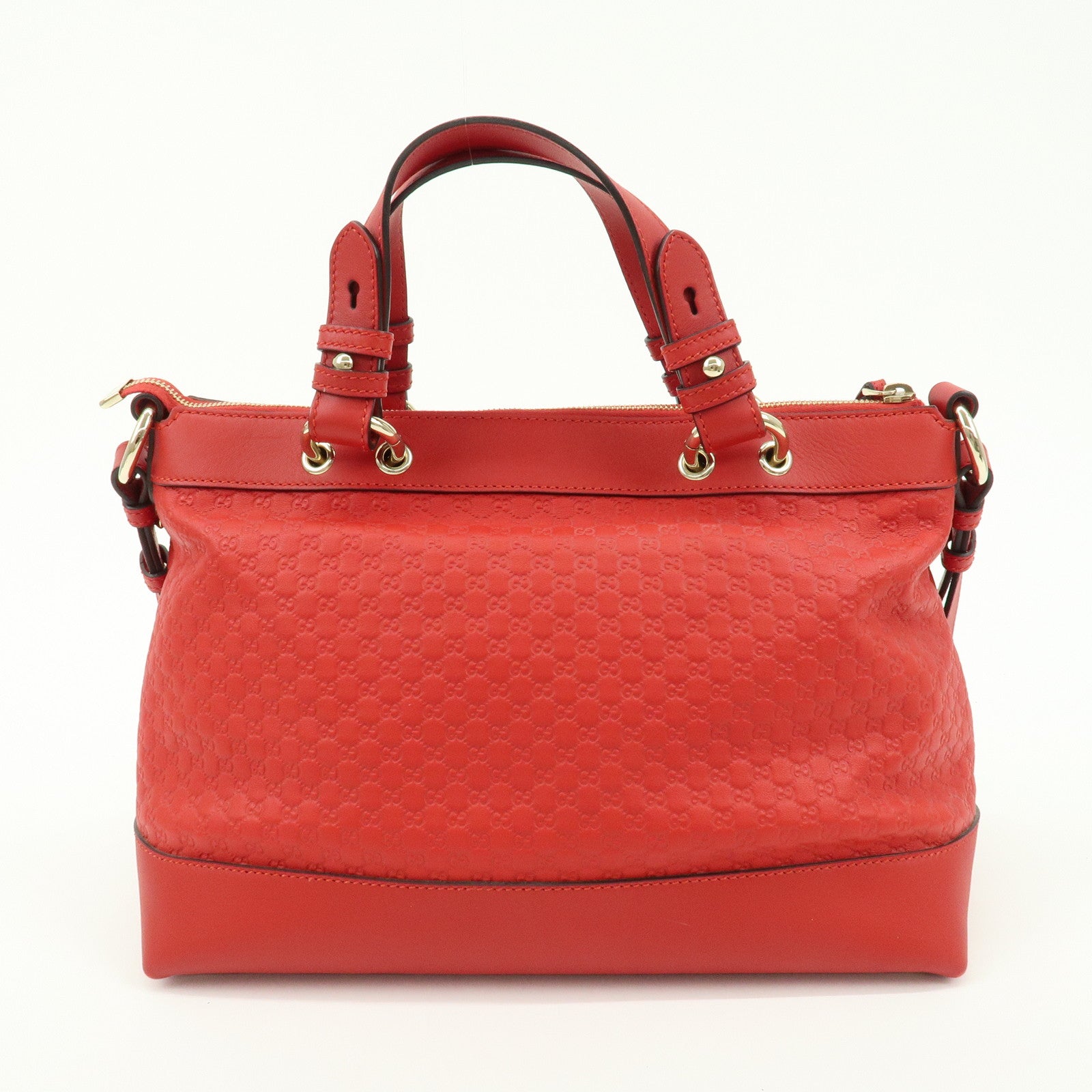 GUCCI Micro Guccissima Leather 2WAY Tote Shoulder Bag Valentine Red